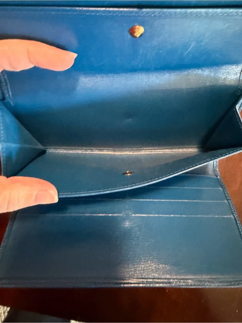 Authentic Louis Vuitton Blue Epi Leather Continental Wallet
